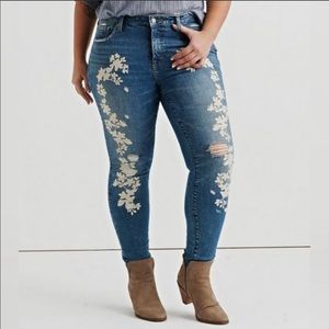 Lucky Brand Lolita Floral Skinny Jeans Size 00 NWT